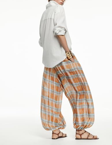 Women Harem Pants Wide Leg Baggy Palazzo Pants Elastic Waist Vacation Trousers Casual Going Out Streetwear2