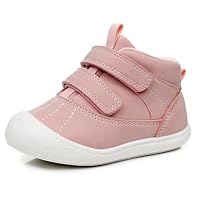 Ahannie Toddler Boots – Baby Boys Girls Water-Resistant Fall Boots, First Walker Ankle Boots with Hook & Loop (Pink/Hook Loop-6)