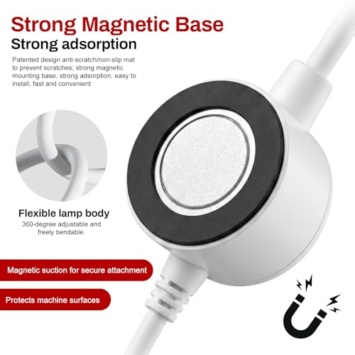 Magnetic Positioning Quilting Light for Sewing Machine, Sewing Red Guide for Straight Stitching Hands-Free Precision Sewing Quilting Aid Tool (White-USB) by HEIDIPAD - Image 5