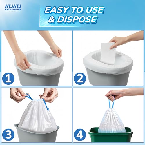 Image of 60 Packs Commode Liners With 60 Absorbent Pads, Leak-Proof Disposable Toilet Bags for Adults, Fits All Bedside Toilet Chairs Bucket, Portable Potty Liners for Home Medical Use, No Mess Cleanup
