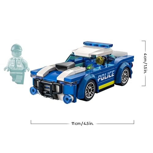 LEGO 60312 City Polizeiauto, Polizei-Spielzeug ab 5 Jahren, Geschenk für Kinder mit Polizisten-Minifigur, Abenteuer-Serie, kreatives Kinderspielzeug für Jungen und Mädchen