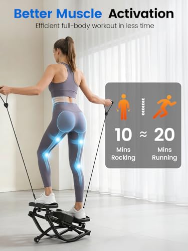 Image of Yagud Rock Stepper for Exercise at Home, Portable Rock Stepper Side to Side with Resitance Bands,Full Body Workout Stepper Exercise Machine Low-Impact Knee-Friendly for Office