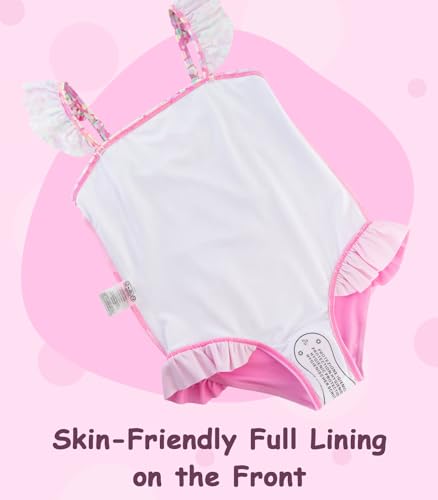 Image of DAXIANG Girls One Piece Ruffle Strap Swimsuit Quick Dry Mermaid Swimwear Beach Sport Bathing Suit for Toddler Kids 4-11 Years