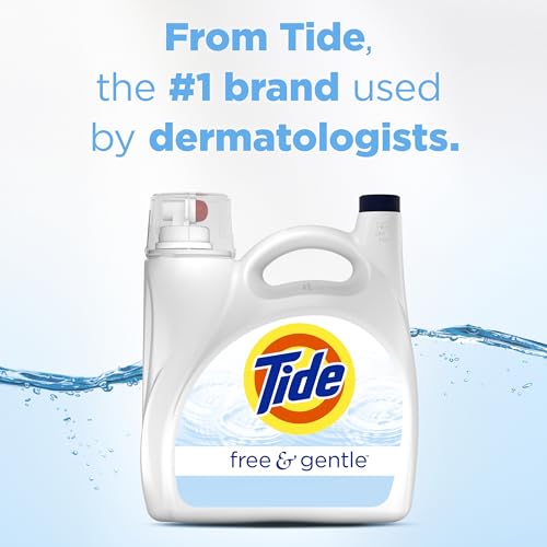 Image of Tide Free & Gentle Liquid Laundry Detergent, 105 fl oz, 80 Loads, HE Compatible (Pack of 2)