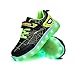 YUNICUS Spider Light Up Schuhe für Jungen Mädchen Kleinkind Led Walking Sneaker mit USB-Aufladung Geburtstag Thanksgiving Weihnachtstag (Schwarz Grün 28 EU)