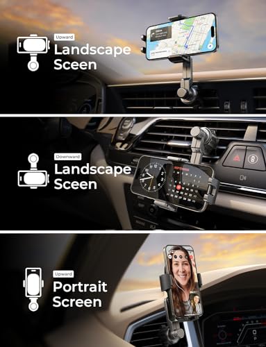 LISEN for iPhone 17 Mount for Car Vent [Never Blocking] 360 Rotatable Car Phone Holder Air Vent Clip Hands Free Cellphone Car Mount for iPhone 17 Pro Max Plus 17 pro max 16 15 Samsung Android, Black