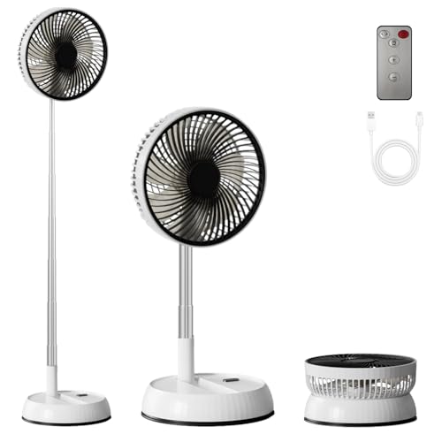 Leeyalan 8' Foldable Travel Fan with Remote Control - Portable Standing Fan for Home, Office &...