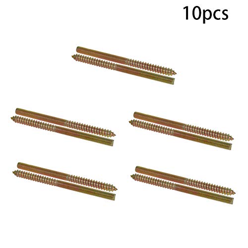 Image of Double Headed Hanger Bolts M8x120mm Carbon Steel Self-Tapping Screw for Pet Furniture, Outdoor Furniture, Household Furniture,Bronze 10PCS