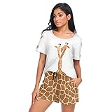 Komfortabel: Das weiche und bequeme Kurzarm-Lounge-Set ist ideal für Nachtwäsche, Nachtwäsche, Heimkleidung, Boudoir, Pyjama-Party, Urlaub, Reisen. Der lässige Stil macht es auch bei Gästen nicht umständlich.