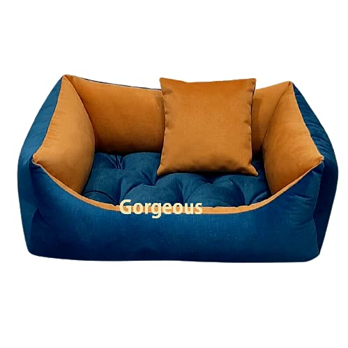 Gorgeous Quilted Reversible Square Ultra Soft Dual Sofa-Style Dog Bed (Grey-Black)-Small (B071467WZK) Amazon Price History, Amazon Price Tracker