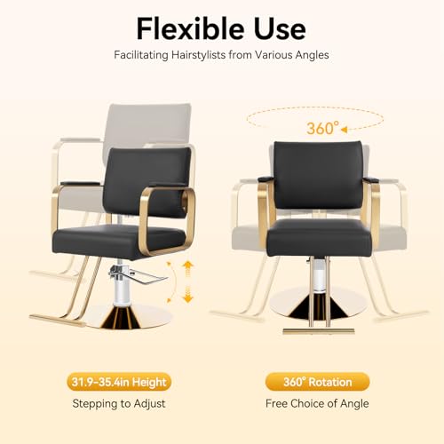 Image of Fulavorty Salon Chair,Salon Chair for Hair Stylist with Height Adjustment,360 Rotatable Barber Chair for Barber Store,Beauty Salons,Spas