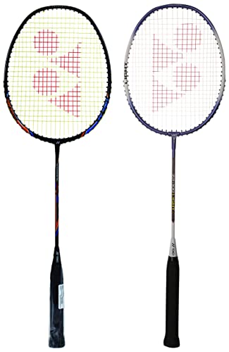 Image of Yonex Nanoray Light 18i Graphite Badminton Racquet with Free Full Cover (77 Grams, 30 lbs Tension) & ZR 100 Light Aluminium Badminton Racquet with Full Cover | Made in India(Set of 1) | Blue