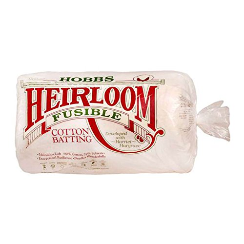 Hobbs Heirloom Fusible Blend: 45 x 60in (Crib), Cotton, White
