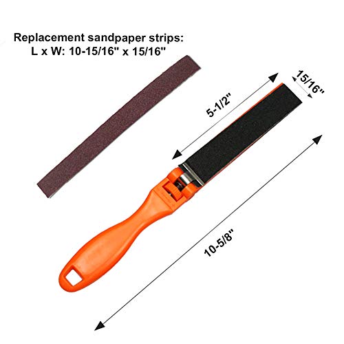 Obolts Sanding Stick Flat File With 4Pcs Replaceable Abrasive Pre-Cut Sanding Paper Strips For Wood - 1Pack #TOP1