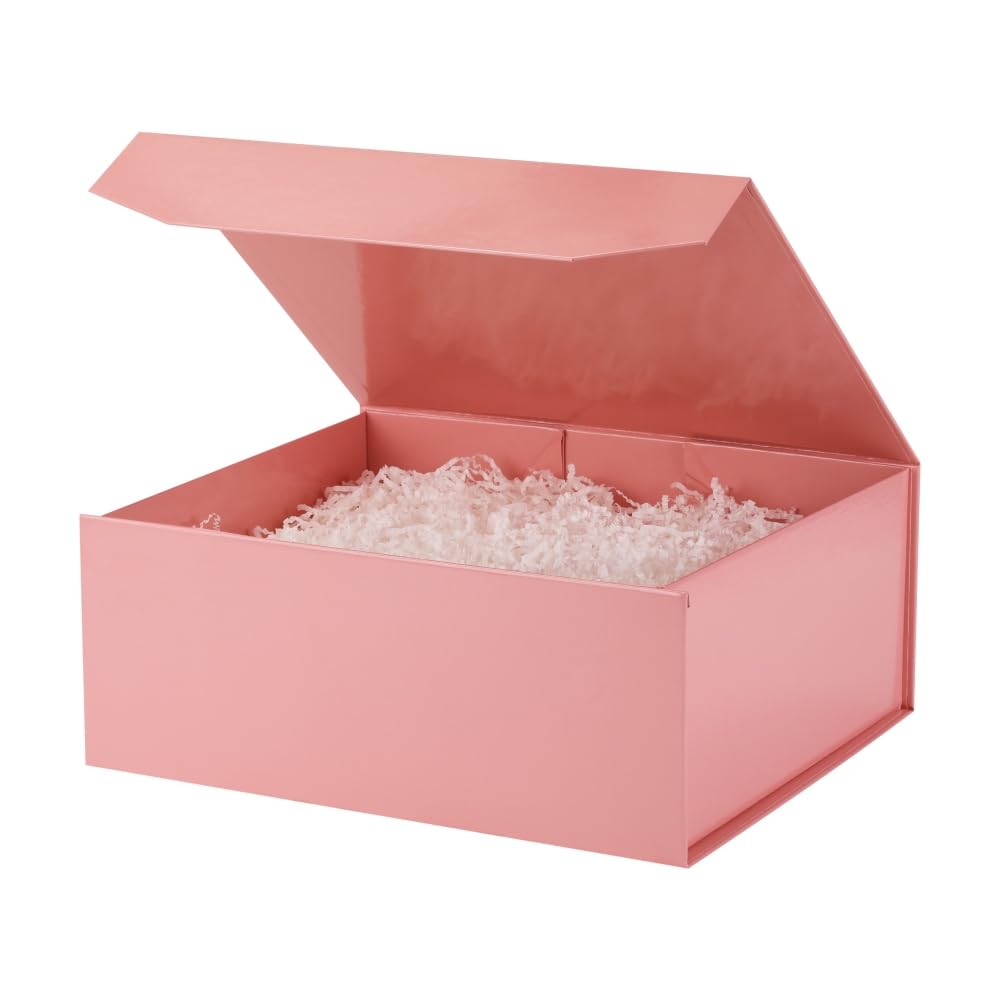 PACKGILO Pink Large Magnetic Gift Box with Lid 13x11x5.3 In 1 Pack — image 1