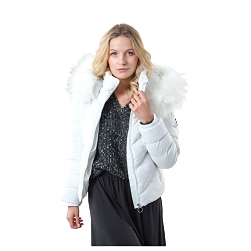 Deeluxe Doudoune à Capuche Null Blanc XS pour Femme