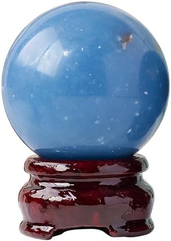 Crystal Ball Round Blue Fluorite Clear Quartz Luck Fortune Telling,45~50mm