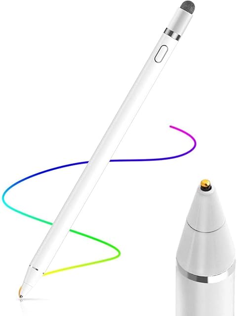 AICase Active Stylus Pen,Stylus Pens for Touch Screens 1.45mm High Precision and Sensitivity Point Capacitive Stylus, for Most Touch Screen Device (White)