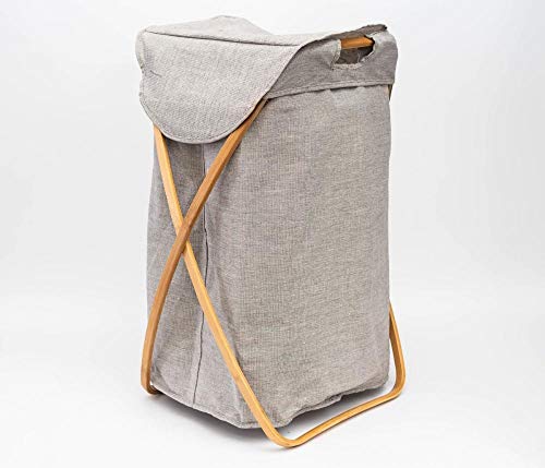 Cesto Roupa Bali, Etna, Cinza, 39 x 45 x 66 cm