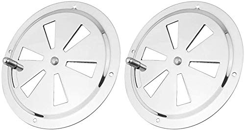 Surmeny Marine 2 Pack Of 4 Inch Cabin Ventilation Plate Vent Butterfly Air Vent Gill Plate With Side Knob 316 Stainless Steel For Marine Boats Accessories - Round #TOP29