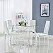 Bonnlo 5 Pieces Dining Set Modern Dining Table Set for 4 Persons Kitchen Dining Table with 4 PU Leather Chairs Dining Room Table with Tempered Glass Top