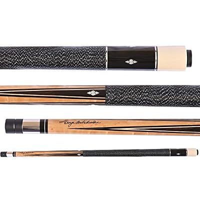 Balabushka GB9 Billiard Pool Cue Birdseye Maple, Four Point African Ebony Splice with Beautiful African Ebony Veneers