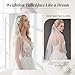 MAOFENG 160cm Wedding Veil Pearls and Crystals Beaded Edge Fingertip Length Bridal Veil for Wedding Party photography Fashion Show, Beige
