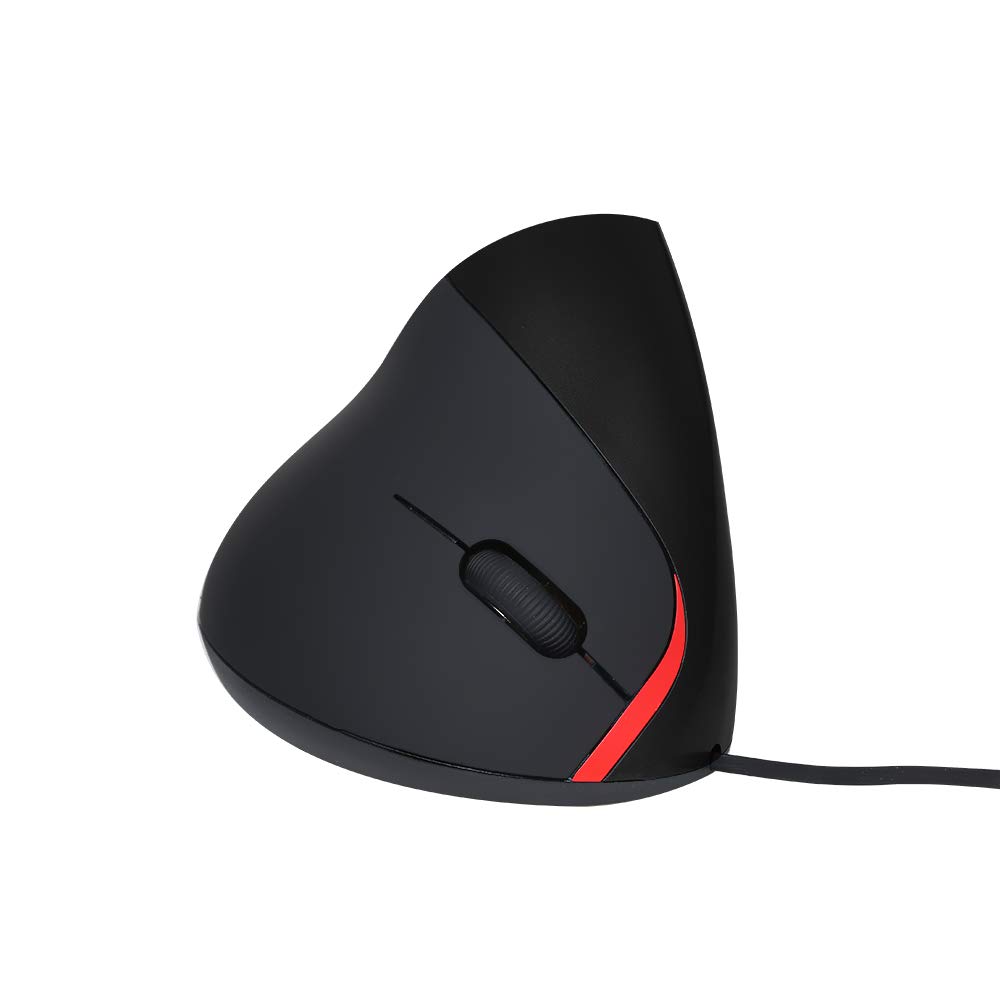 DocoolerWired Mouse Optical Vertical Mouse Ergonomic USB Mice 5 Button Pc Laptop One Size Black