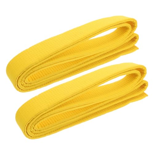 Sosoport Martial Art Belt Set 2pcs Black Karate Belt Cotton Taekwondo Waistband for Men