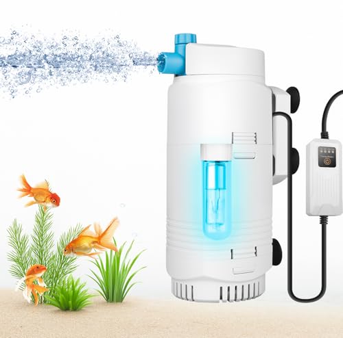 DESUMG Aquarium Filter with UV Light & Timer