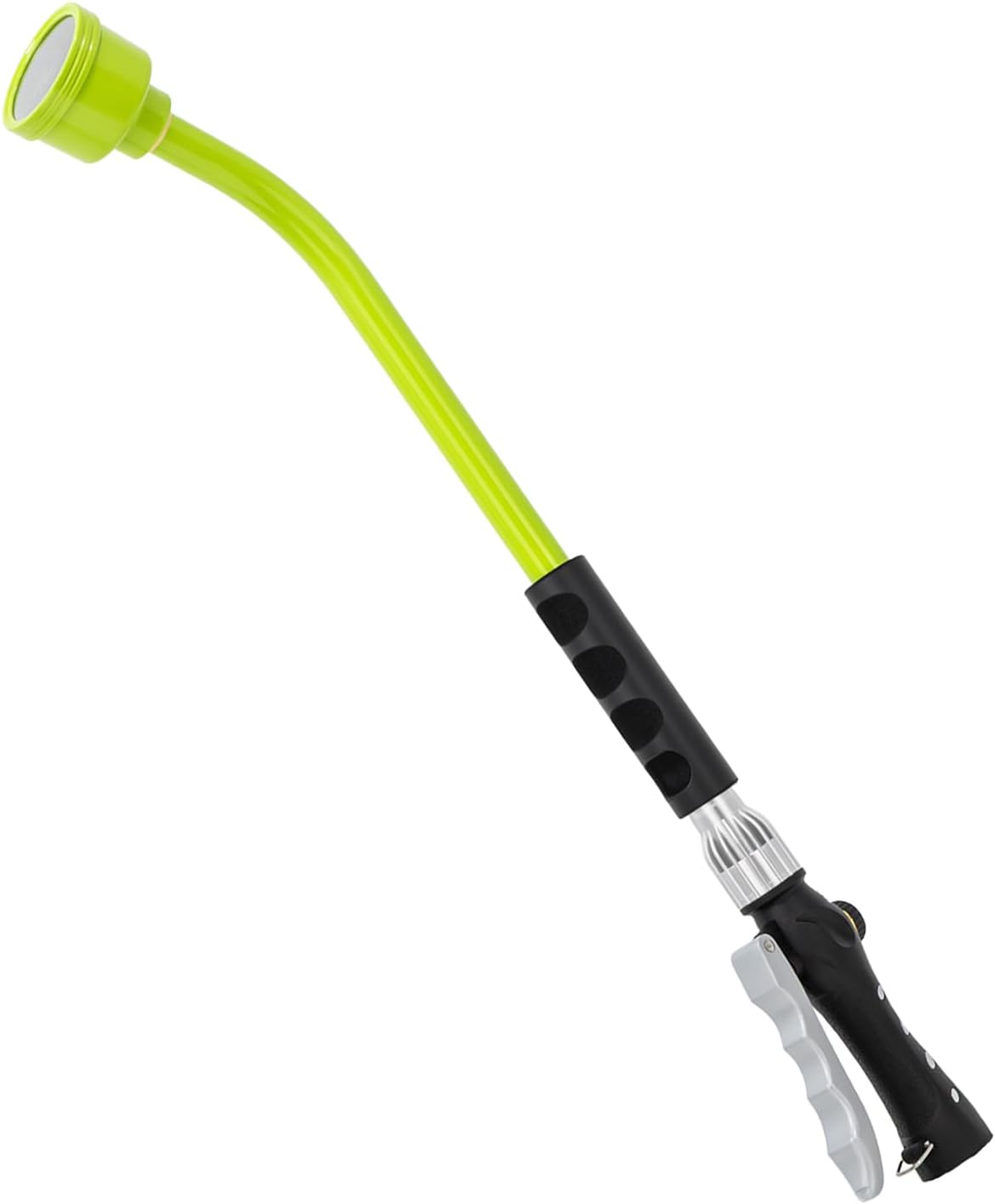RESTMO Heavy Duty Full Metal 24 Inches Watering Wand, Gentle Soft Full Shower Sprayer Wand with Lockable Front Trigger, Hose Wand for Hanging Baskets, Shrubs, Plants, Flowers, Garden and Lawn, Green