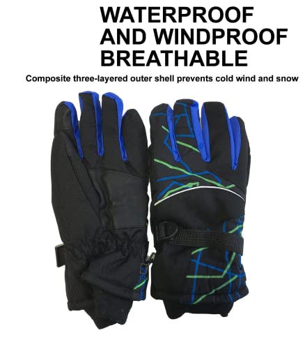 Ski & Snow Gloves - Waterproof & Windproof Winter Snowboard Gloves For Men & Women For Cold Weather Skiing & Snowboarding - With Wrist Leashes, Nylon Shell, Thermal Insulation & Synthetic Leather Palm #TOP2