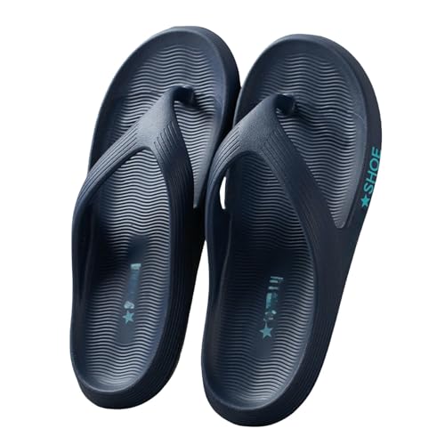 YMKJZLBD Chanclas Hombre Mujer Las Zapatillas Antideslizantes De Verano Eva para Hombres Usan Sandalias Recortadas con Zapatos Playa Suela Gruesa-Azul Oscuro-42-43