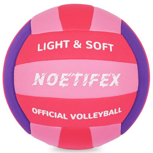 Noetifex Soft Volleyball-Super Soft Fabric Light Volleyball for Indoor Practice Safe and Quiet Kids Youth Beginners House Yard Training Practice Games(Deflated)