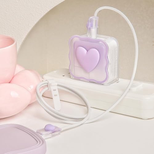 Image of FACTOTECH Case for MacBook & iPad Charger, 29w 30w 35w Charger Case, Travel Cord Organizer, Accessories (for Apple 29w 30w 35w Adapter)-Purple Heart