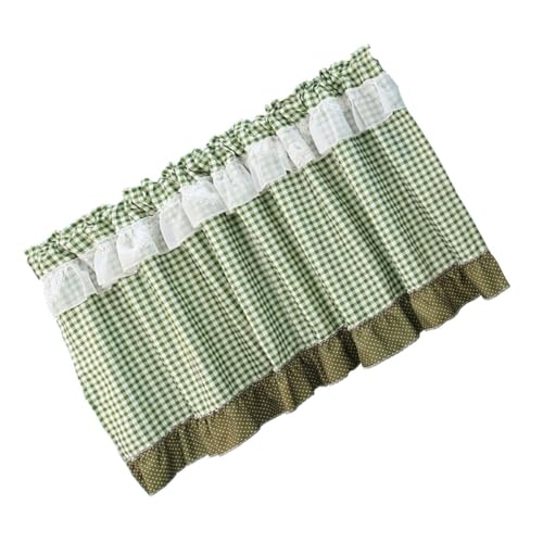 Didiseaon Cortina Corta Opaca de Media Ventana 90x45 Cm Diseño a Cuadros y Flores, Tela sin Olor para Cocina y Salón, Cortina de Cocina Decorativa para Hogar y Comedor Color Color Aleatorio
