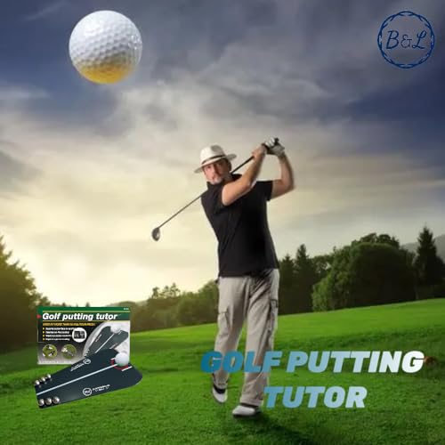 Burning&LIN Golf Putting Tutor Golf Putting Trainer Practice Straight line Putting Correct Putting Posture Accurate Putting Indoor Outdoor for Beginners Kids Adults - Thumbnail 6