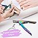 Acrylic Nail Cutter with Magnet Sizer & Length Measurement,Adjustable Stainless Nail Trimmer for Salon Home Nail Art, Professional Nail Clippers for Precise Manicures (Rainbow)