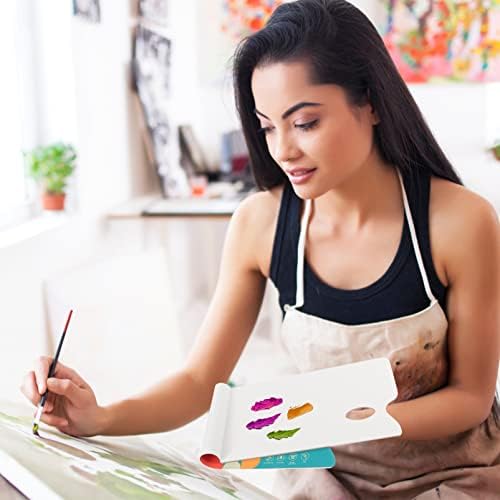 Wakauto 2pcs Palette Painting Pad Color Mixing Paper A4 Disposable Tear- Off Paint Paper with Thumb Hole for Oil Paint Acrylics Gouache Watercolor