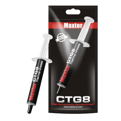 Maxror CTG8-4G Thermal Paste | 12.8W/m·K Ultra-High Thermal Conductivity CPU GPU Grease | Carbon Micro-Particle Compound | Non-Conductive, Long-Life, Easy Apply Heat Sink Paste (4G)