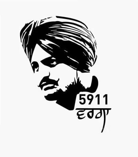 Avsarachna Sidhu Moosewala Black Sticker 18x14 Cm Vinyl Car Bike