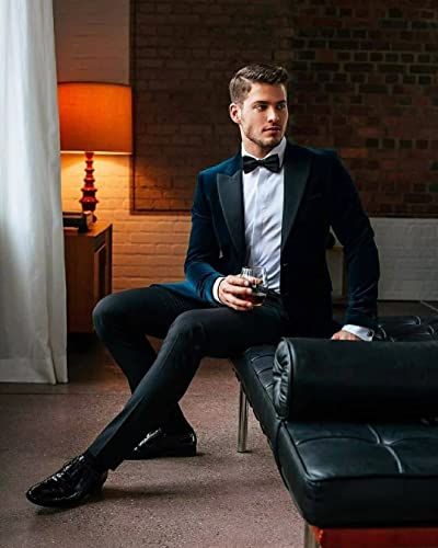 Slim Fit Velvet Suits for Men 2 Piece Dinner Prom Wedding Party Tuxedo Velvet Blazer Men Polyester Pants with Tie2