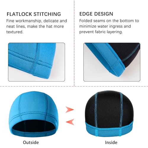 Image of DEHAI Neoprene Diving Hood Wetsuit Swimming Caps for Womens Mens Youth, 2mm 3mm Thermal Water Beanie Hat Keep Long Hair Dry for Curly Locs Braids