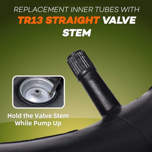 Image of AR-PRO 4.80 /4.00-8 inch Heavy Duty Replacement Inner Tube with TR-13 Straight Valve Stem (4-Pack) - for Wheelbarrows, Mowers, Hand Trucks and More