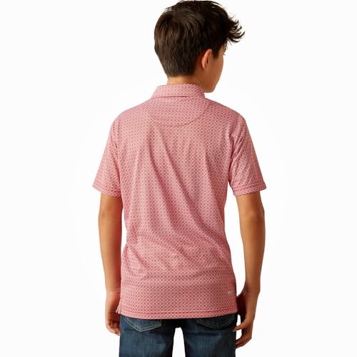 Ariat Boy's White Tropical Print Polo2