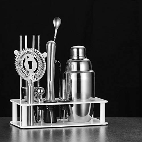 Set de coctelera de acero inoxidable con accesorios miniatura 1