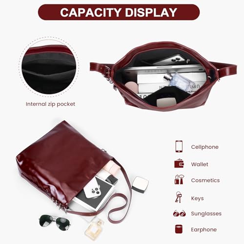 Hobo Purses for Women Hobo Tote Bags PU Leather Crossbody Shoulder Purse Large Ladies Handbags Bucket Bags4