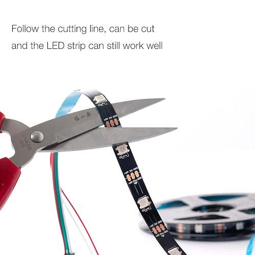 Image of WS2812B LED Strip Individual Addressable Light Full Color SMD 5050 RGB Pixel Strip DC5V (30Pixels /m 150Pixels 16.4FT 150LEDS Non-Waterproof, White PCB)