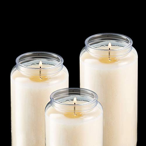 Tribello 6 Day Candles, 9 Pack | 6” White Pillar Candles For Memorial, Religious Ceremony, Party Decor, Emergency Survival | Unscented Slow Burning 100% Vegetable Wax In Plastic Jar Container #TOP1