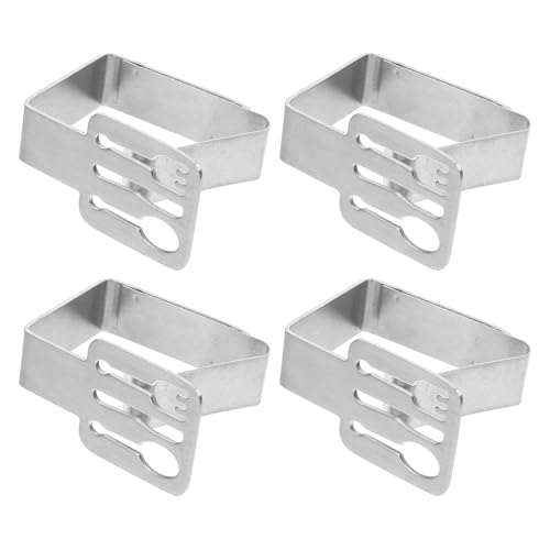 TOYANDONA Pinzas para Mantel de Acero Inoxidable 4 Unidades Plateadas, Clips Resistentes para Fijar Manteles en Mesas Gruesas, Portamanteles para Exteriores, Picnics y Fiestas